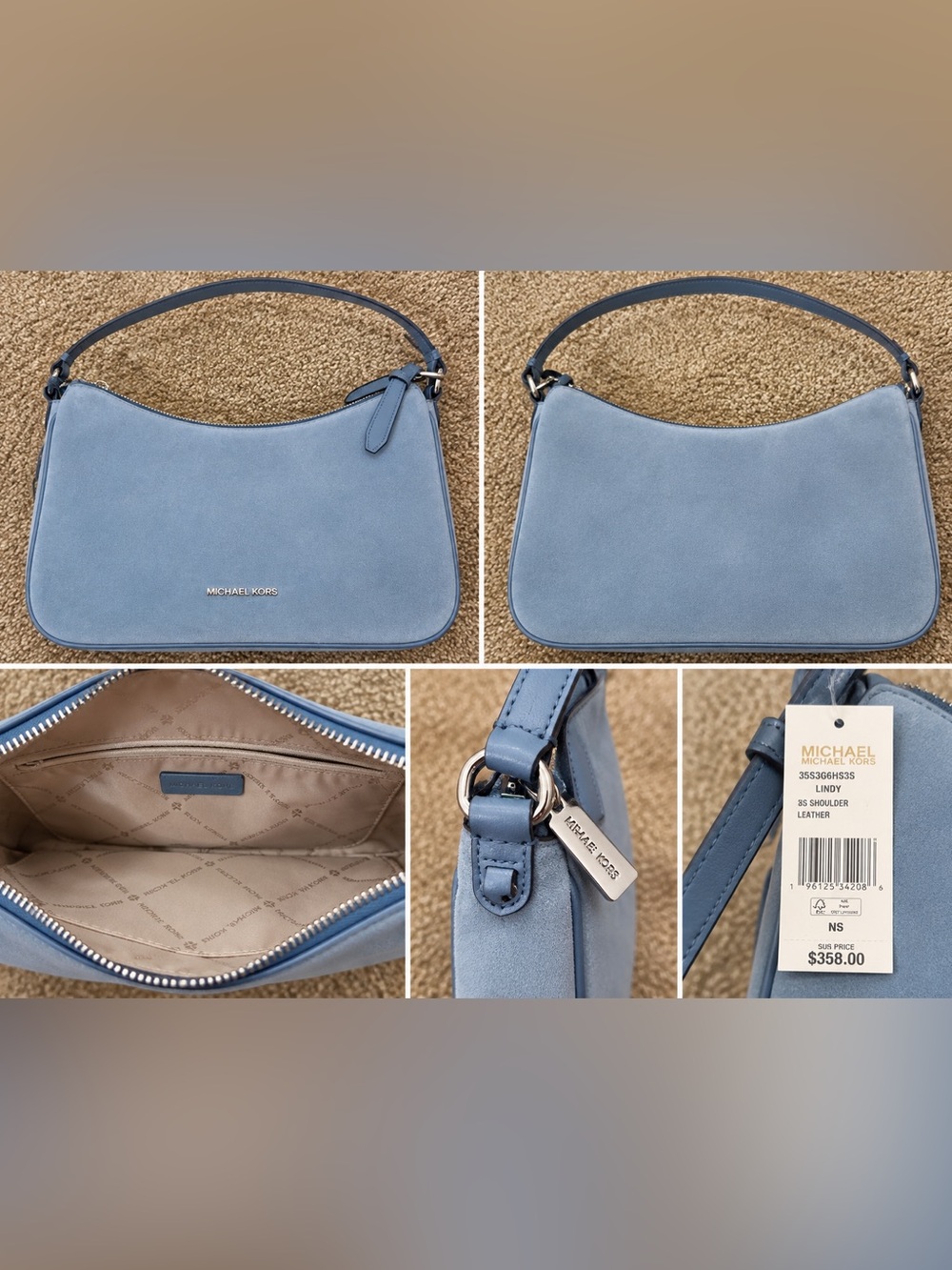 Michael Kors Blue Suede crossbody  Bag